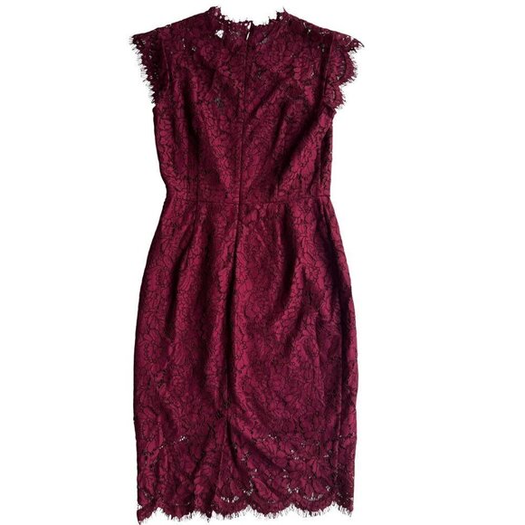 RACHEL ZOE Maroon Lace Formal Suzette Dress, Size 6 - Picture 5 of 12